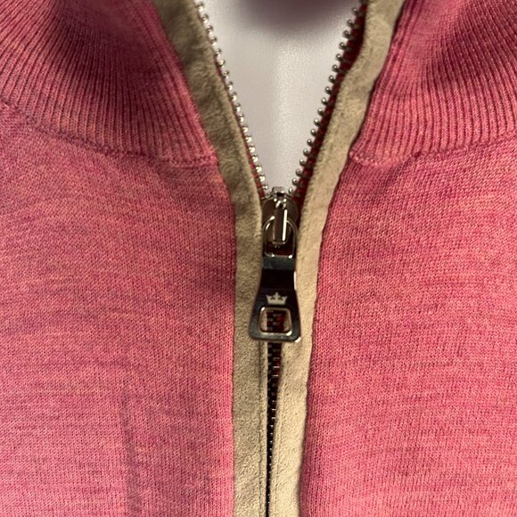 Peter Millar Men's pink Excursionist Flex 1/2 zip golf Sweater Large L EUC - Picture 3 of 6